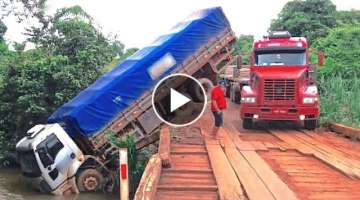 Dangerous Idiots Dump Trucks Operator at Works, Biggest Heavy Equipment Machines Truck Driving Fa...