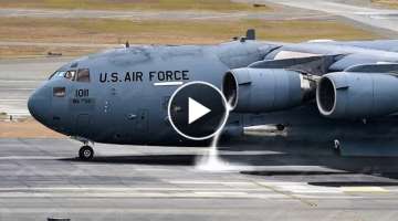 The US C-17 Reverse Thrust is So Powerful it Creates Mini Tornado