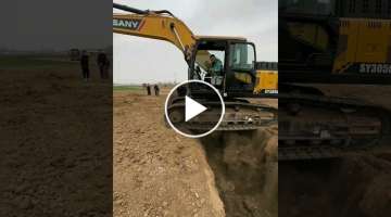 Excavator over wide ditch teaching | Excavator Skills ????