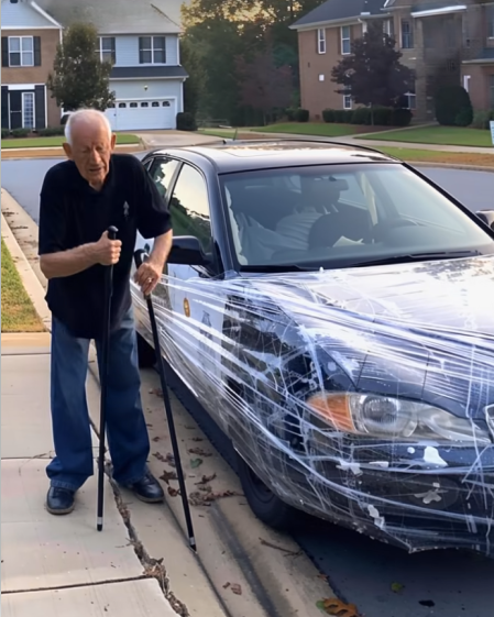 Neighbors’ Surprising Response After Parking Dispute Leads to Car Wrapped in Tape