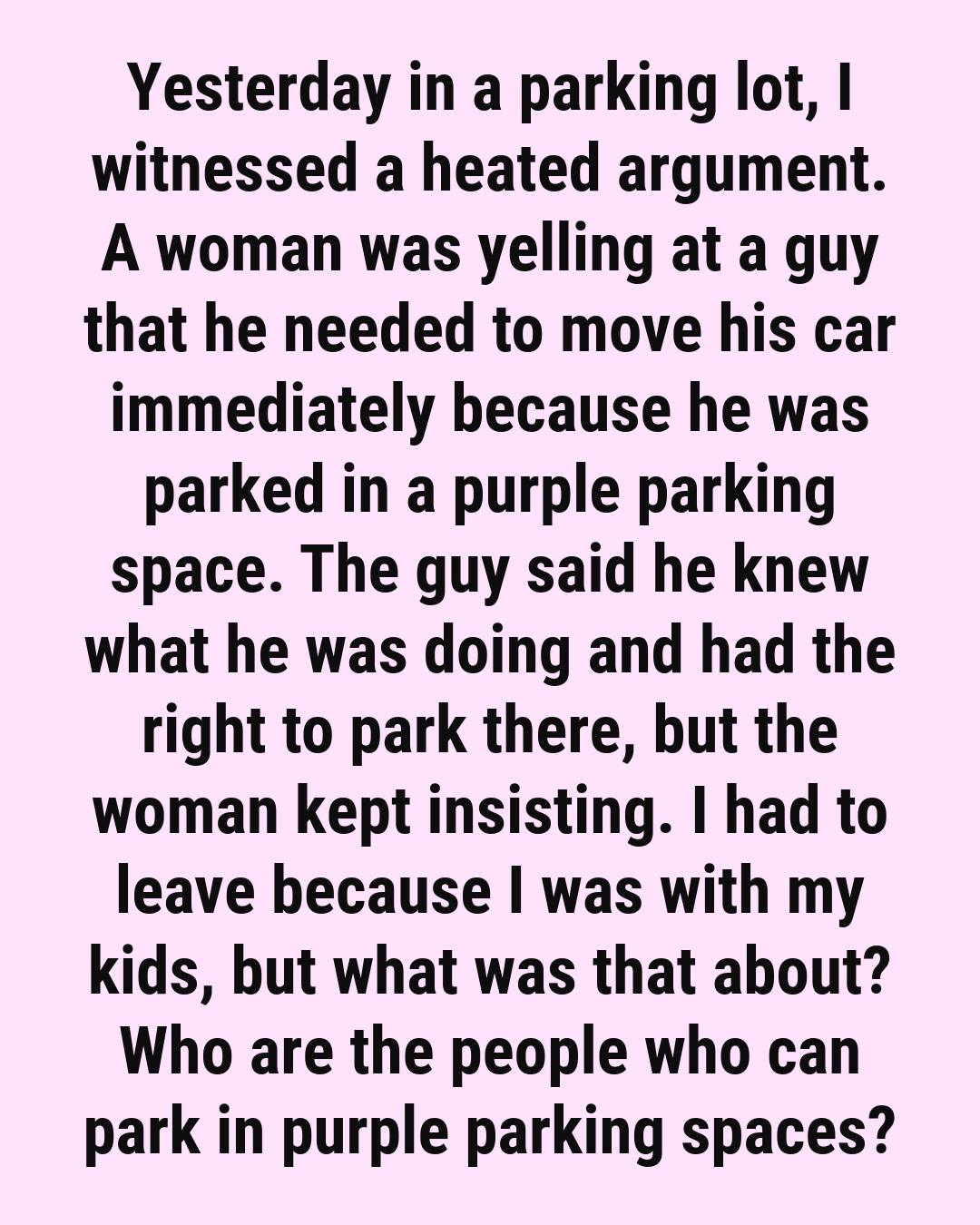 The Meaning Behind Purple Parking Spaces