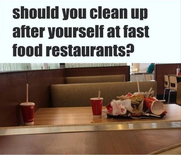 Clearing Your Tray at Fast-Food Restaurants: Courtesy or Choice?