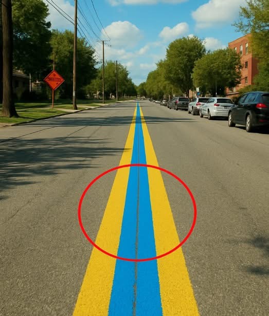 The Meaning Behind the Thin Blue Line Appearing on Some Roads
