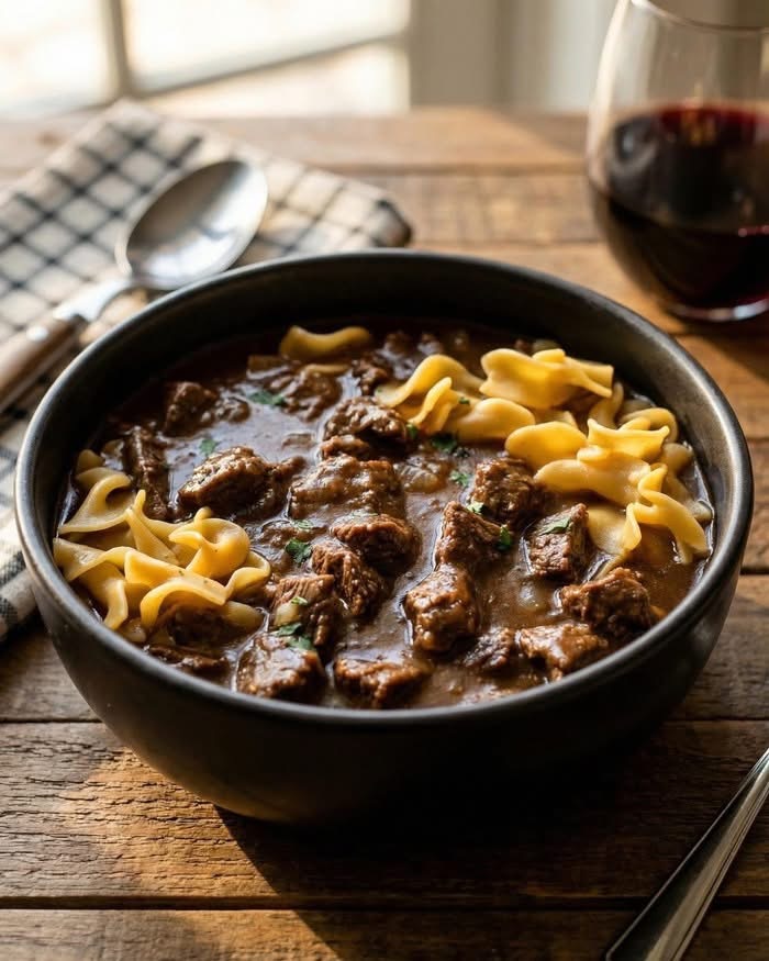 Slow-Cooked Beef and Noodles for a Warm and Comforting Homemade Dinner