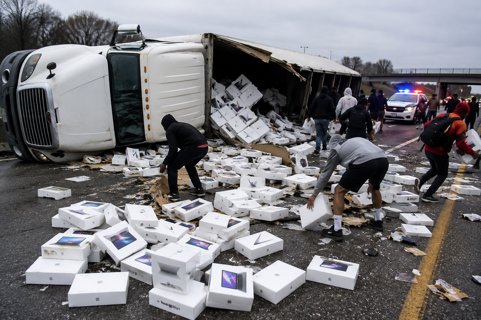 How Authorities Respond When Valuable Cargo Is Scattered After a Highway Crash