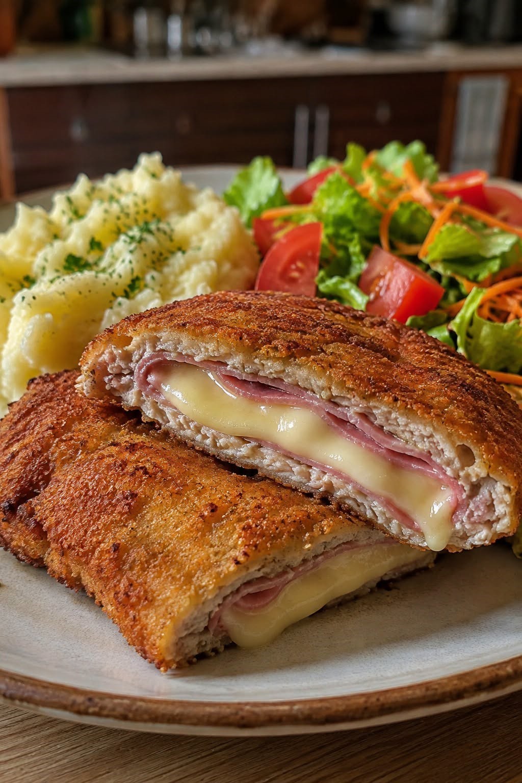 Milanesas de pollo rellenas de jamón y queso: una receta dorada y fácil para compartir