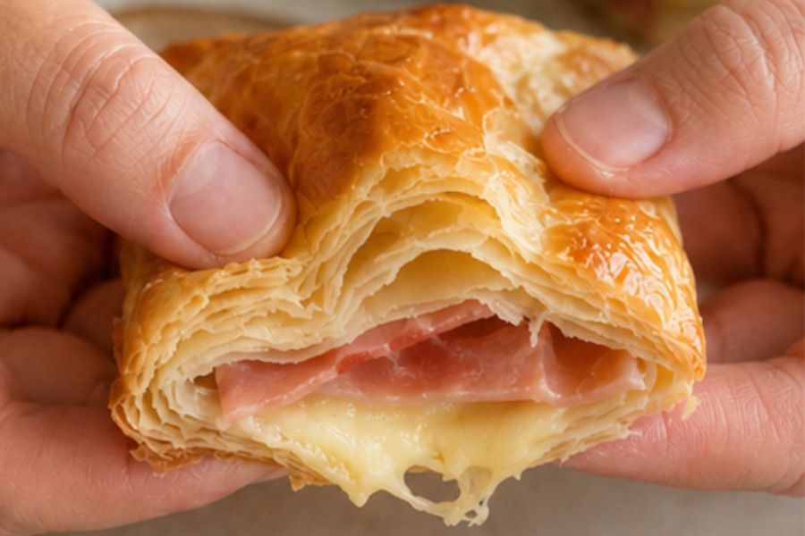 Fosforitos caseros de jamón y queso: hojaldre dorado con un relleno suave y delicioso