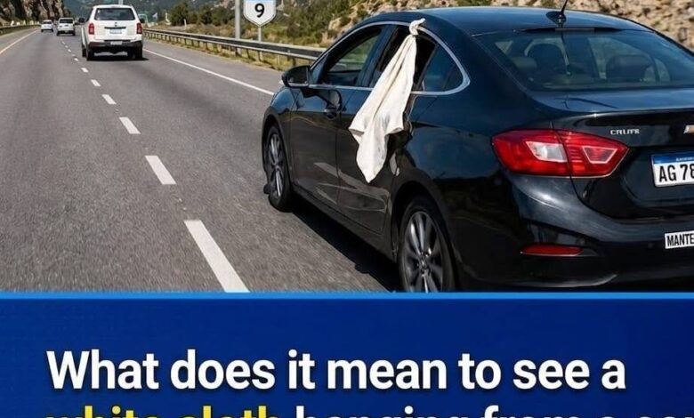 ¿Qué significa un paño blanco en la ventana de un auto en la carretera?