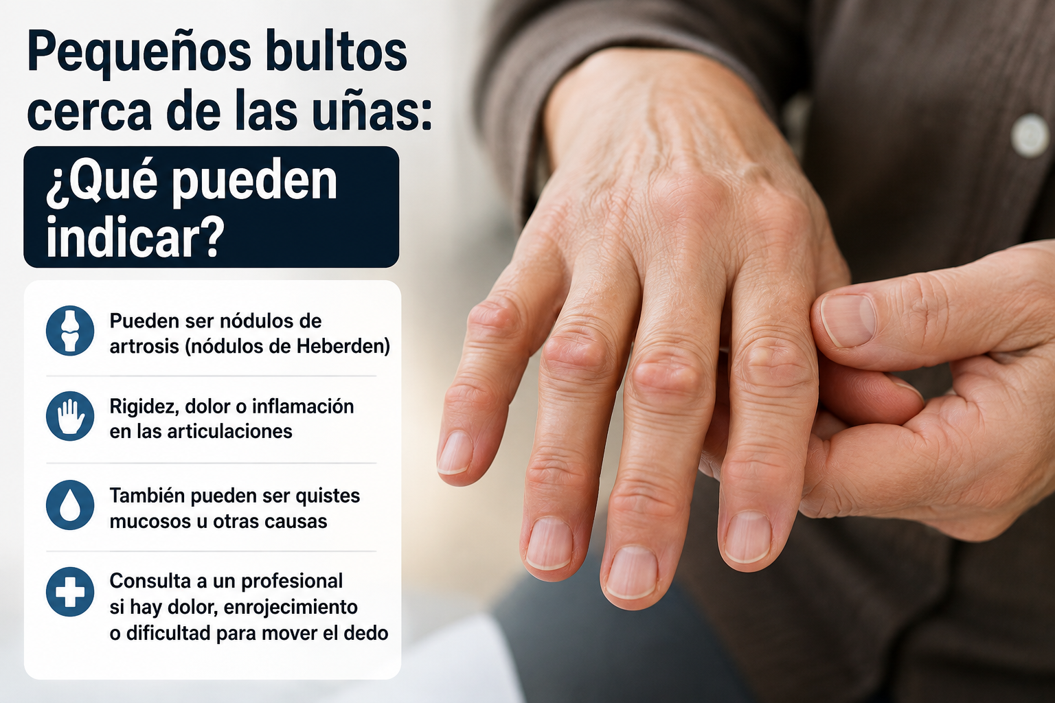 Pequeños bultos cerca de las uñas: qué pueden indicar estos cambios en los dedos
