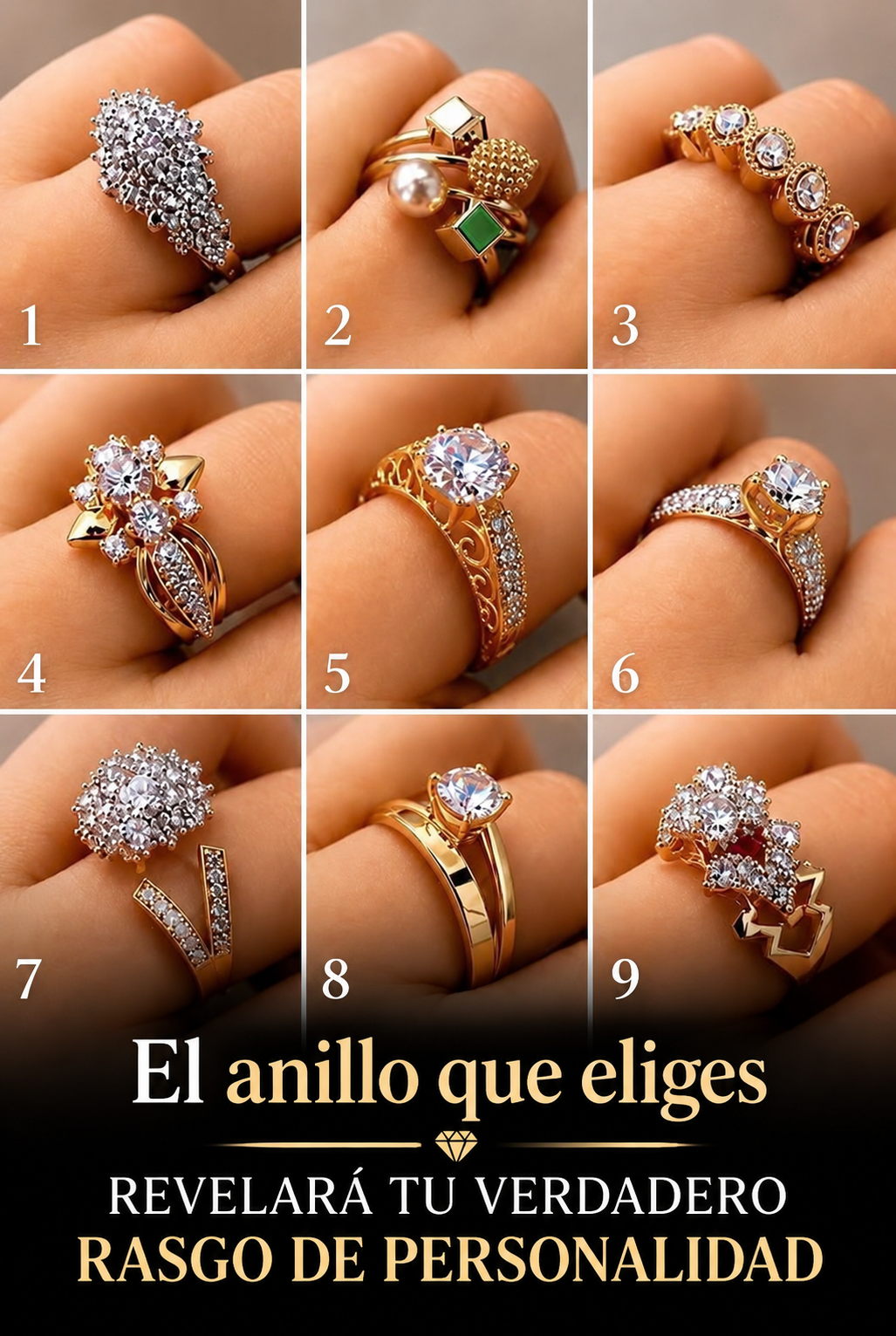 El anillo que eliges puede inspirar una divertida reflexión sobre tu personalidad